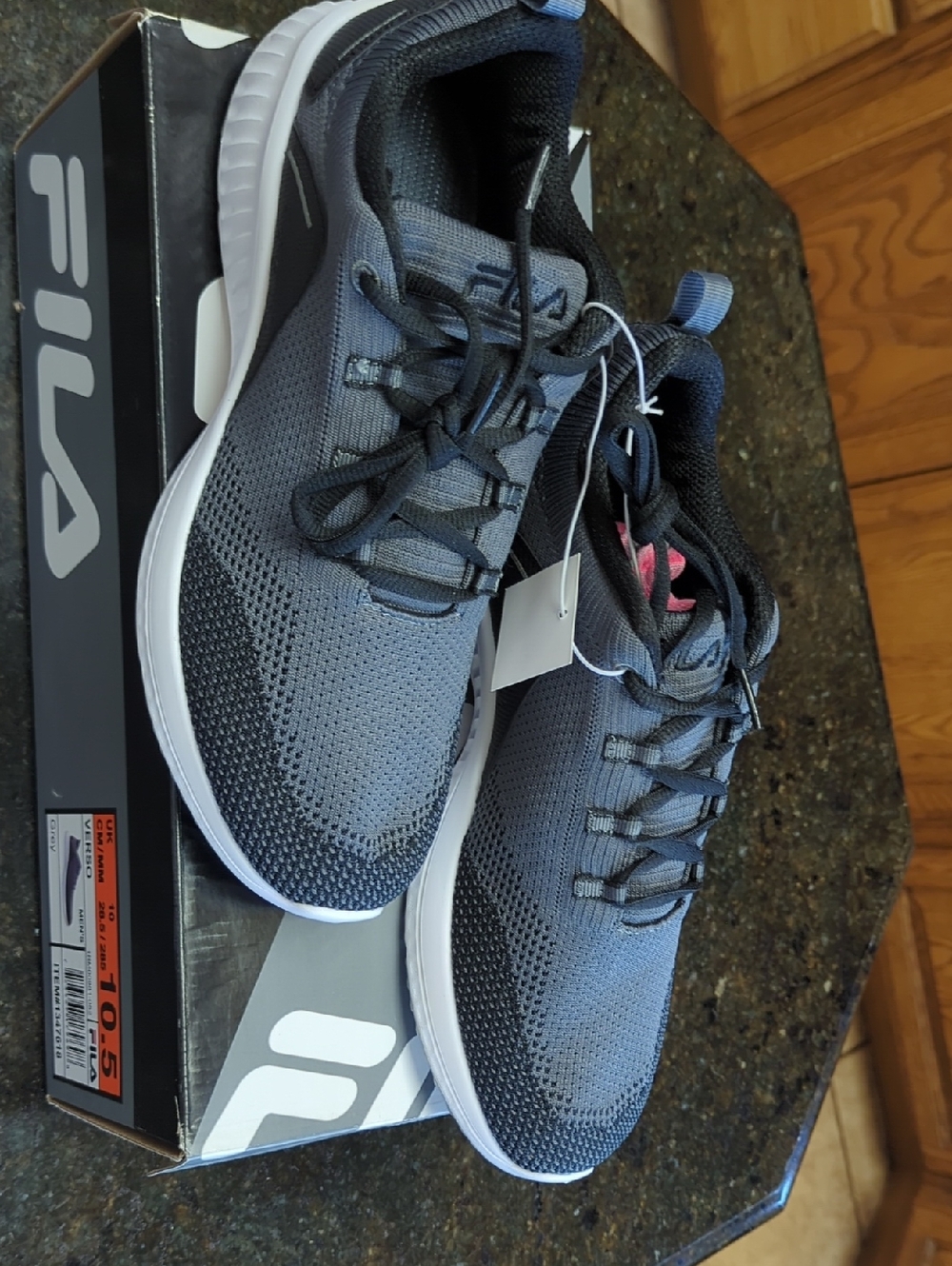 Fila Men’s Gray and Black Knit Athletic Sneakers